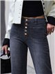 Jeans wide leg gris con botones delanteros