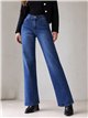 Jeans wide leg de rayas finas