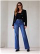 Jeans wide leg de rayas finas
