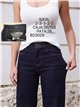 Jeans wide leg azul oscuro con faja