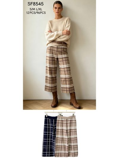 Pantalón culotte cuadros de punto 2