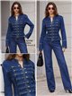 Chaqueta denim militar con botones