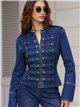 Chaqueta denim militar con botones