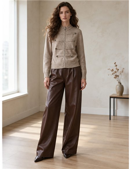 Chaqueta de punto militar con botones