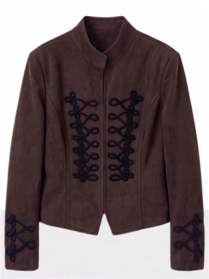 Chaqueta militar efecto ante con alamares