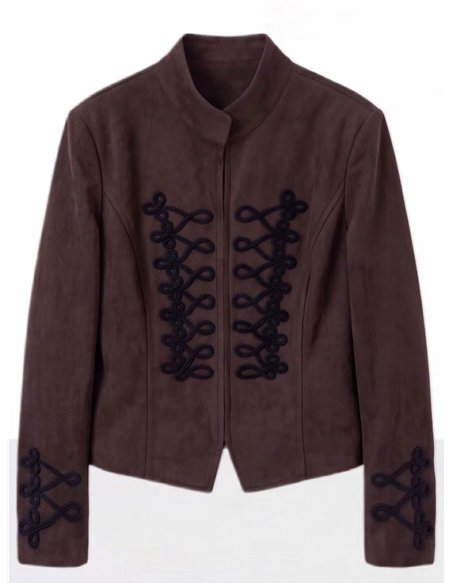 Chaqueta militar efecto ante con alamares