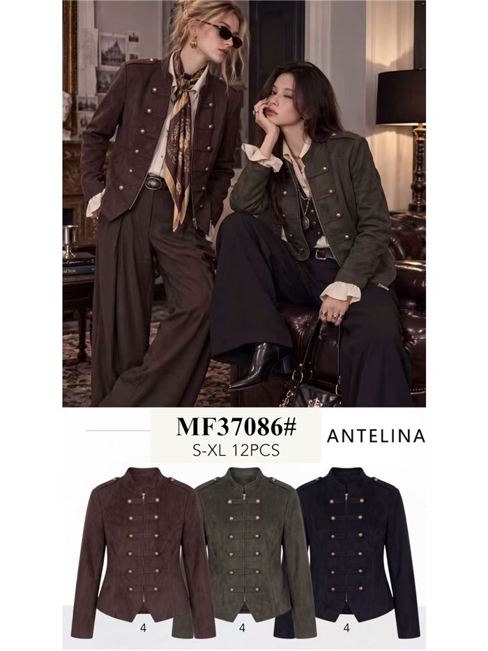 Chaqueta militar efecto ante con botones