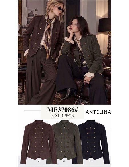 Chaqueta militar efecto ante con botones