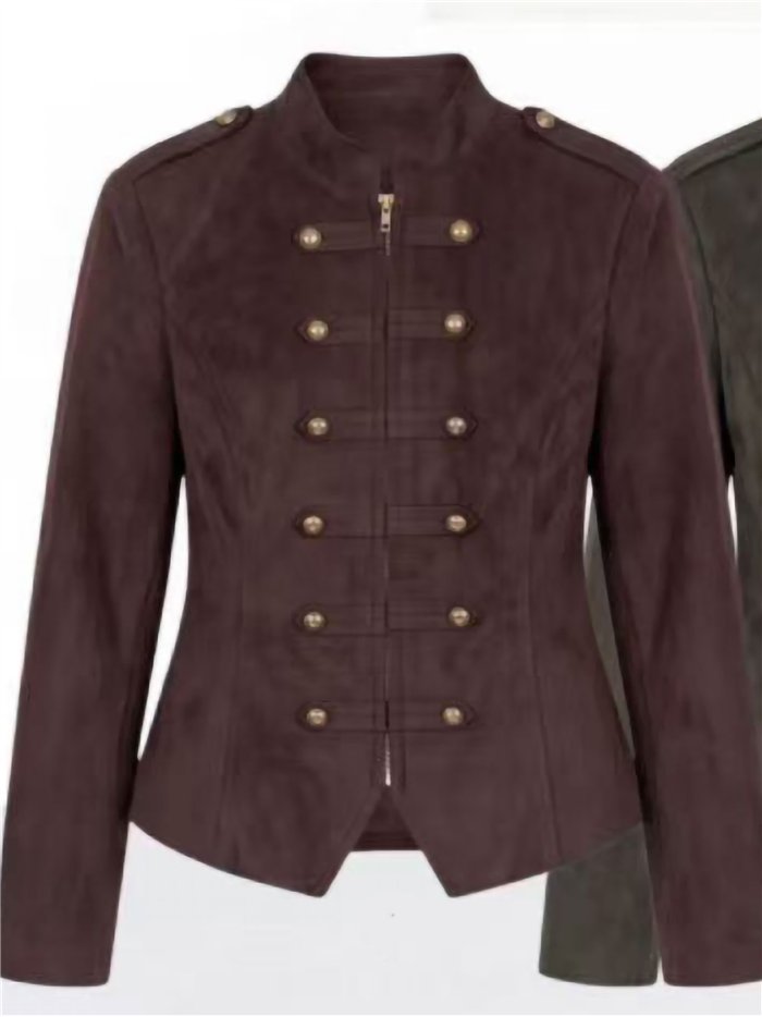 Chaqueta militar efecto ante con botones