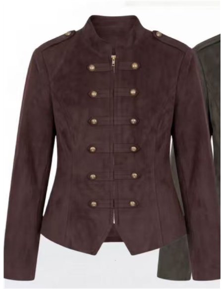 Chaqueta militar efecto ante con botones