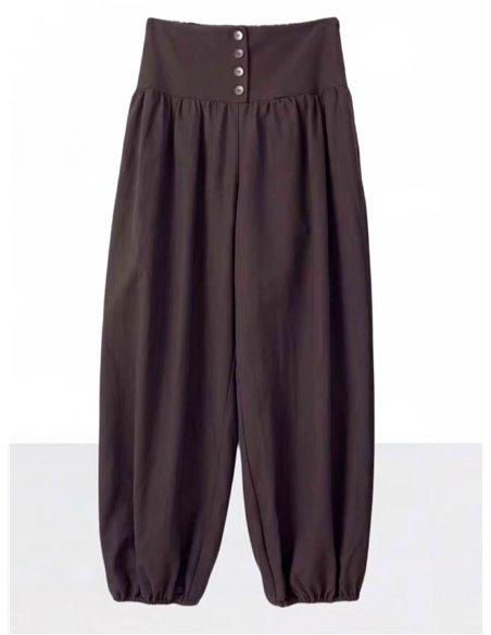 Pantalón bombacho fluido botones