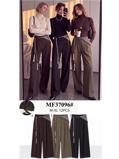Pantalón wide leg con pañuelo y cordón 2
