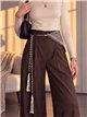 Pantalón wide leg con pañuelo y cordón