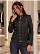 Chaqueta militar efecto piel con botones