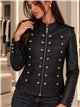 Chaqueta militar efecto piel con botones