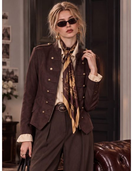 Chaqueta militar efecto ante con botones
