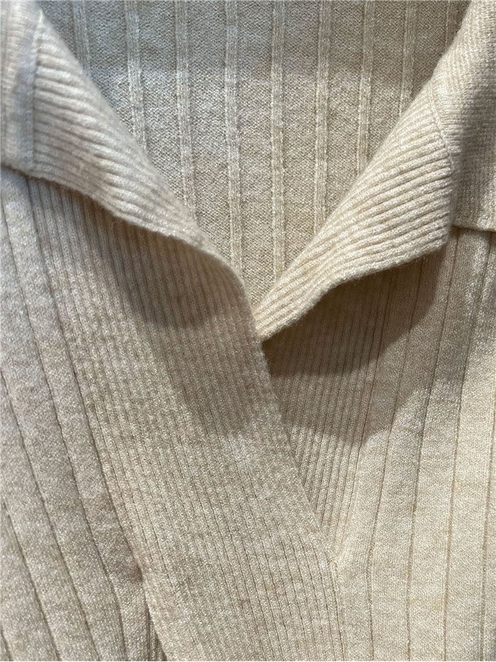 Jersey polo de punto canalé