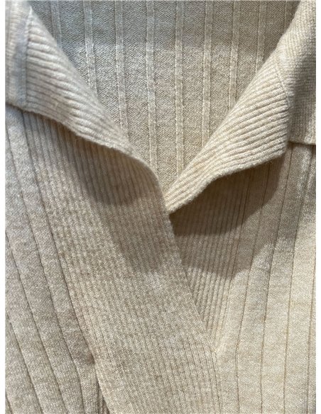 Jersey polo de punto canalé