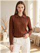 Poloshirt mit Zopfmuster