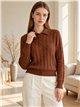 Poloshirt mit Zopfmuster