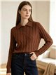 Poloshirt mit Zopfmuster