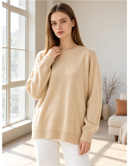 Jersey amplio con costura central