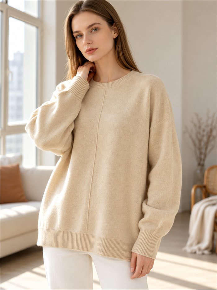 Jersey amplio con costura central