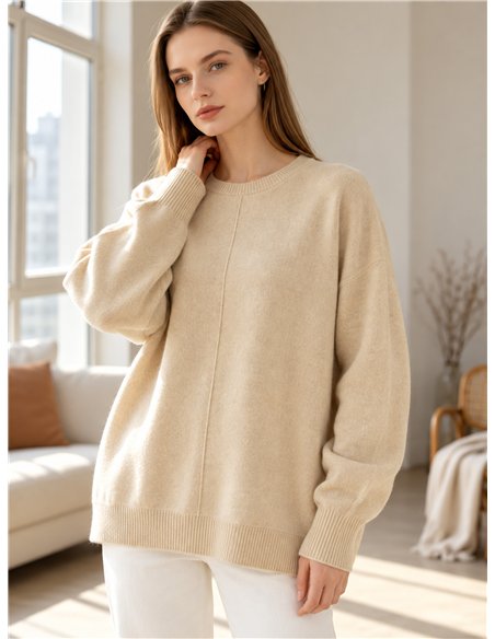 Jersey amplio con costura central