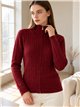 Veste en maille torsadée avec demi-zip