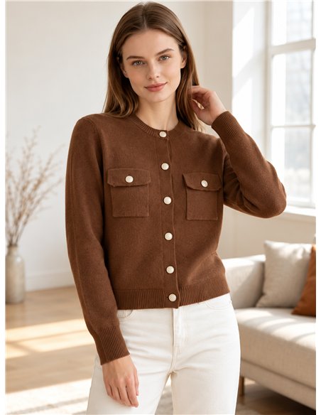 Chaqueta de punto con bolsillos