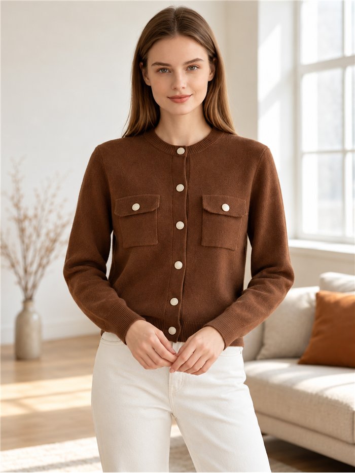 Chaqueta de punto con bolsillos