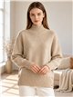 Rollkragenpullover mit seitlichen Knöpfen