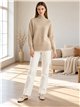 Rollkragenpullover mit seitlichen Knöpfen