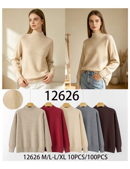 Rollkragenpullover mit Ziernähten