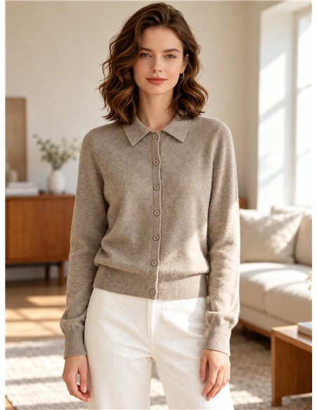 Chaqueta de punto cuello polo