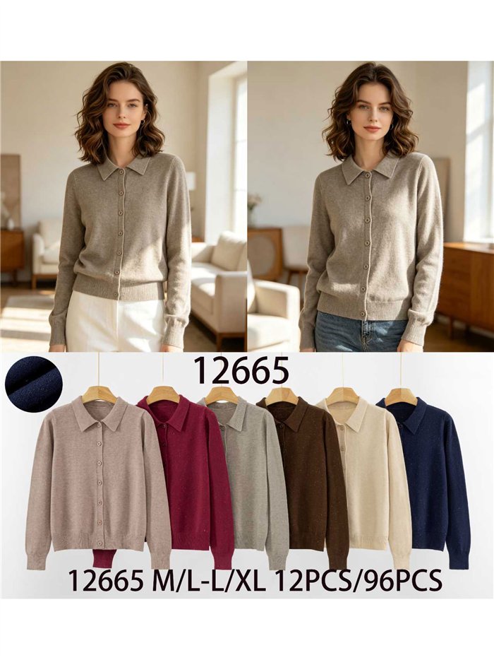 Chaqueta de punto cuello polo
