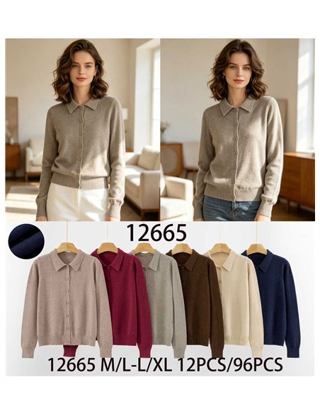Chaqueta de punto cuello polo