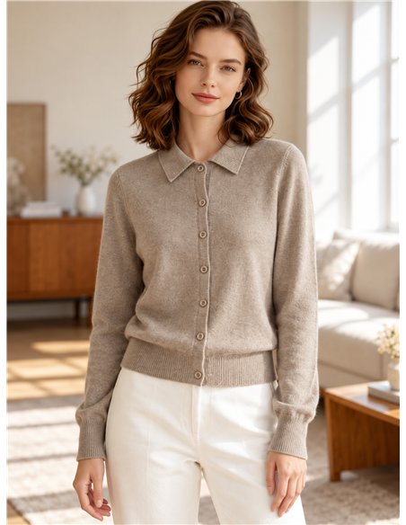 Chaqueta de punto cuello polo