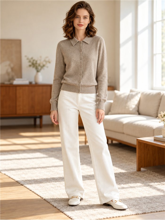 Chaqueta de punto cuello polo