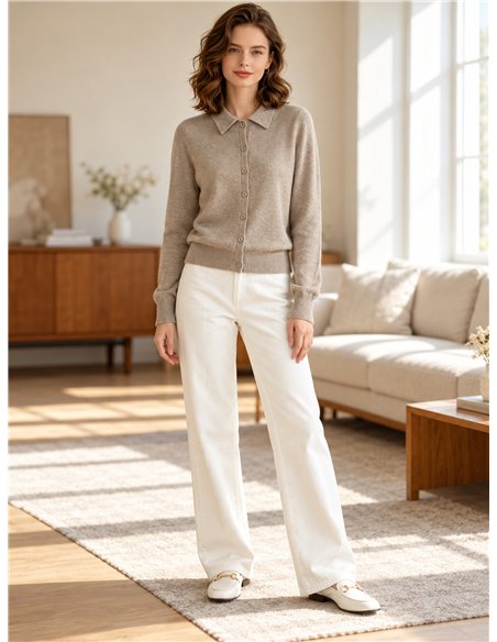 Chaqueta de punto cuello polo