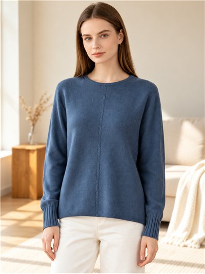 Jersey amplio brillo con trenza central