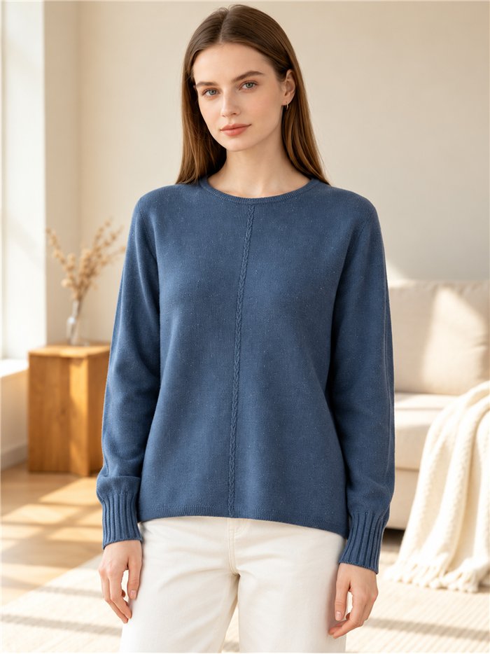 Jersey amplio brillo con trenza central