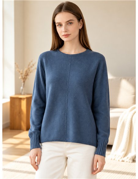 Jersey amplio brillo con trenza central