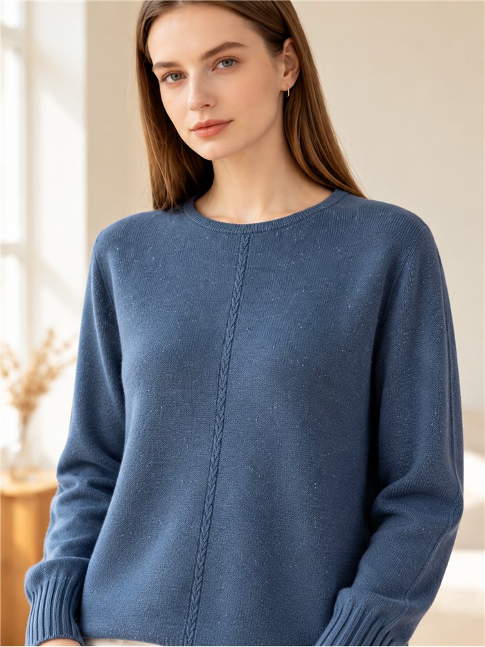 Jersey amplio brillo con trenza central