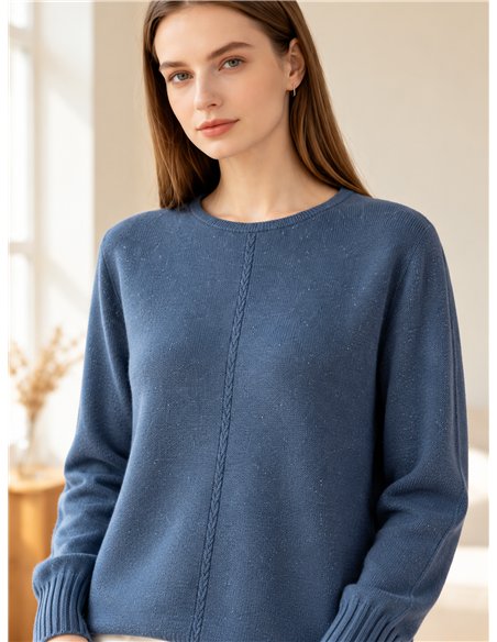 Jersey amplio brillo con trenza central