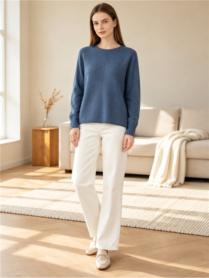 Jersey amplio brillo con trenza central