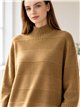 Jersey cuello alto franjas con lentejuelas