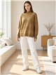 Jersey cuello alto franjas con lentejuelas