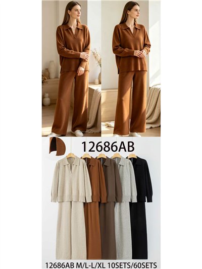 Conjunto jersey cuello polo y pantalón 2