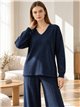 Conjunto jersey cuello pico y pantalón